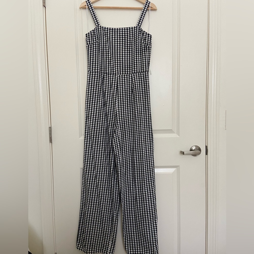 Gingham Wide-Leg Jumpsuit by Rue Ami - Size Small